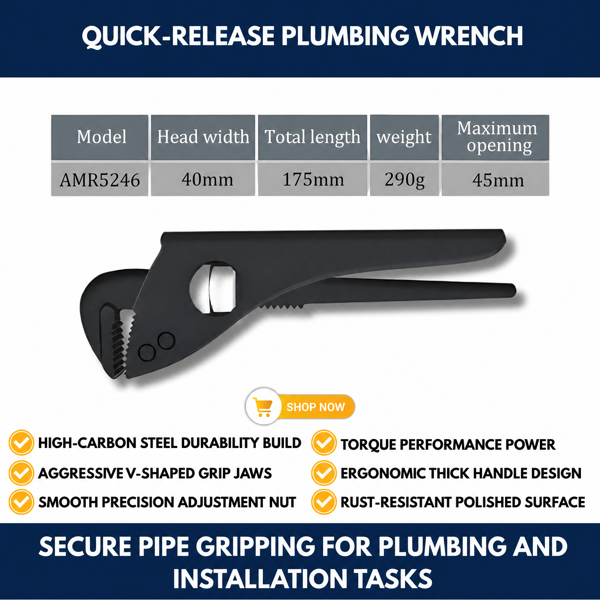 Quick-Release Plumbing Wrench