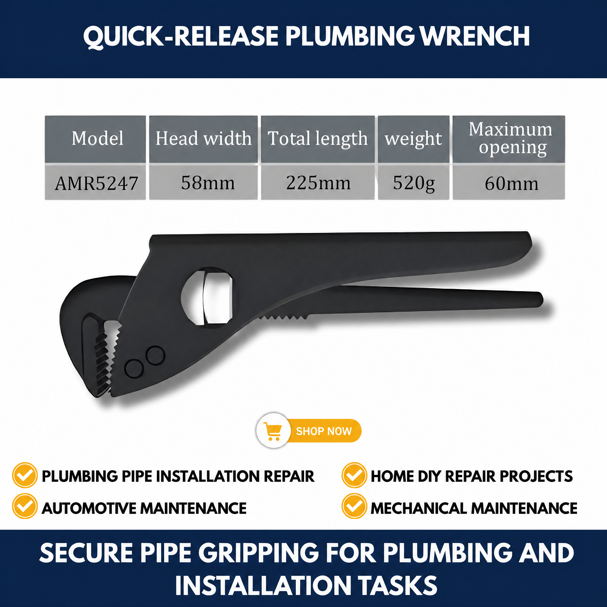 Quick-Release Plumbing Wrench