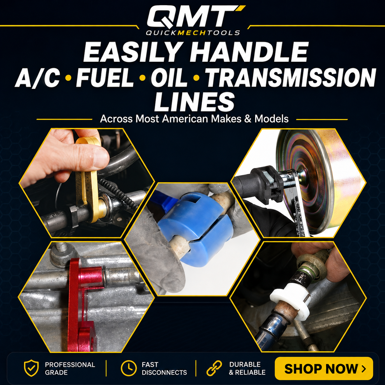 QuickMech™ 25-Piece Automotive AC & Fuel Line Disconnect Tool Kit