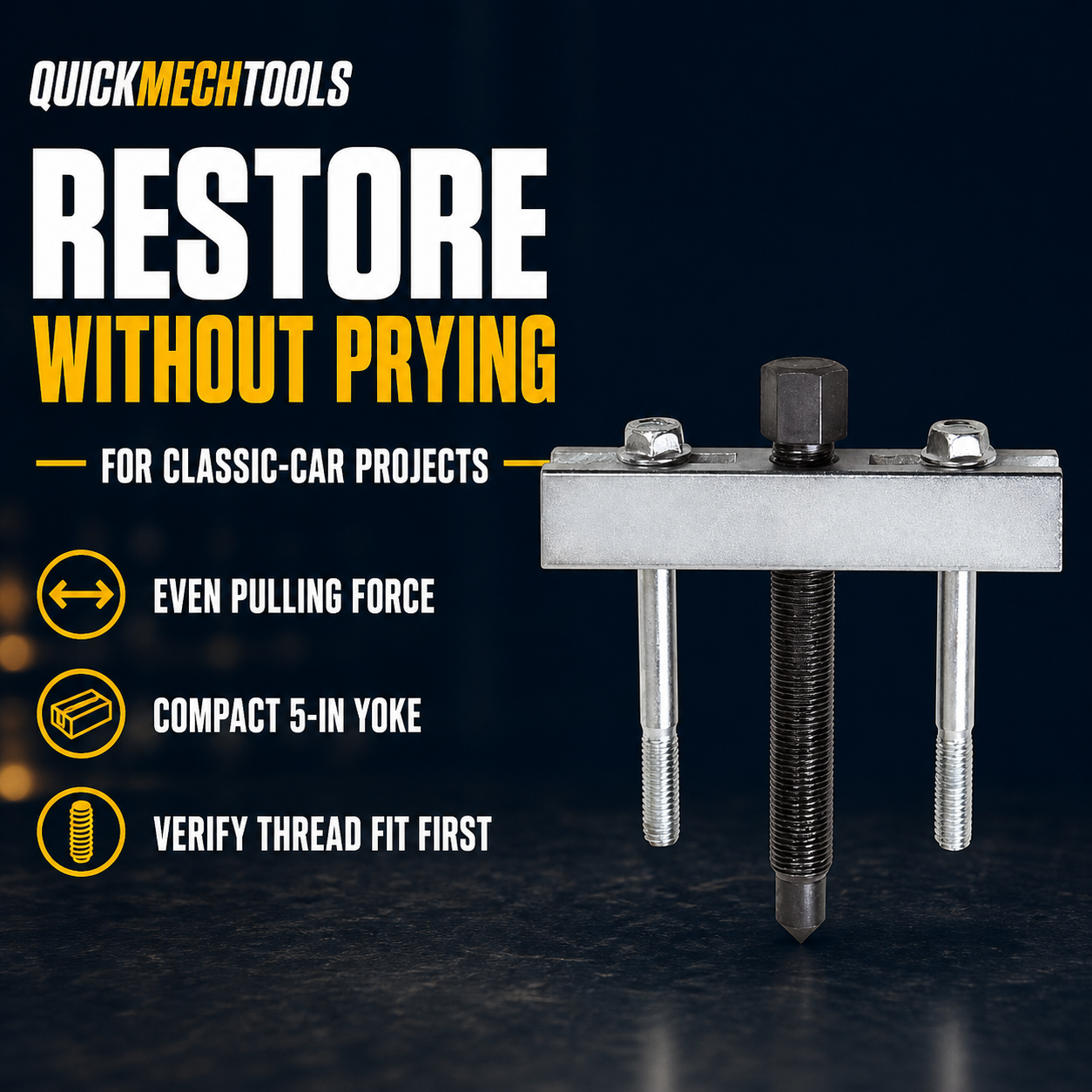 QuickMech 5-inch puller for compatible classic-car restoration projects.