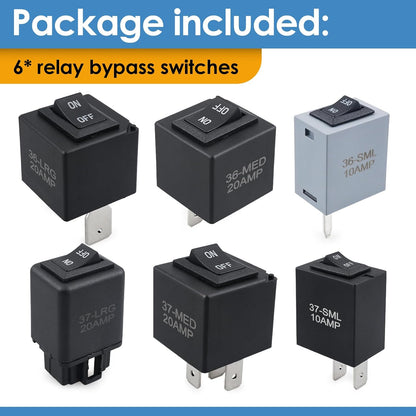 QuickMech™ 6-Pack Relay Bypass Switch Kit — Automotive Diagnostic Tester for Fuel Pumps, Window Motors, Headlights & More (Replaces 9036, 9037, 9038)