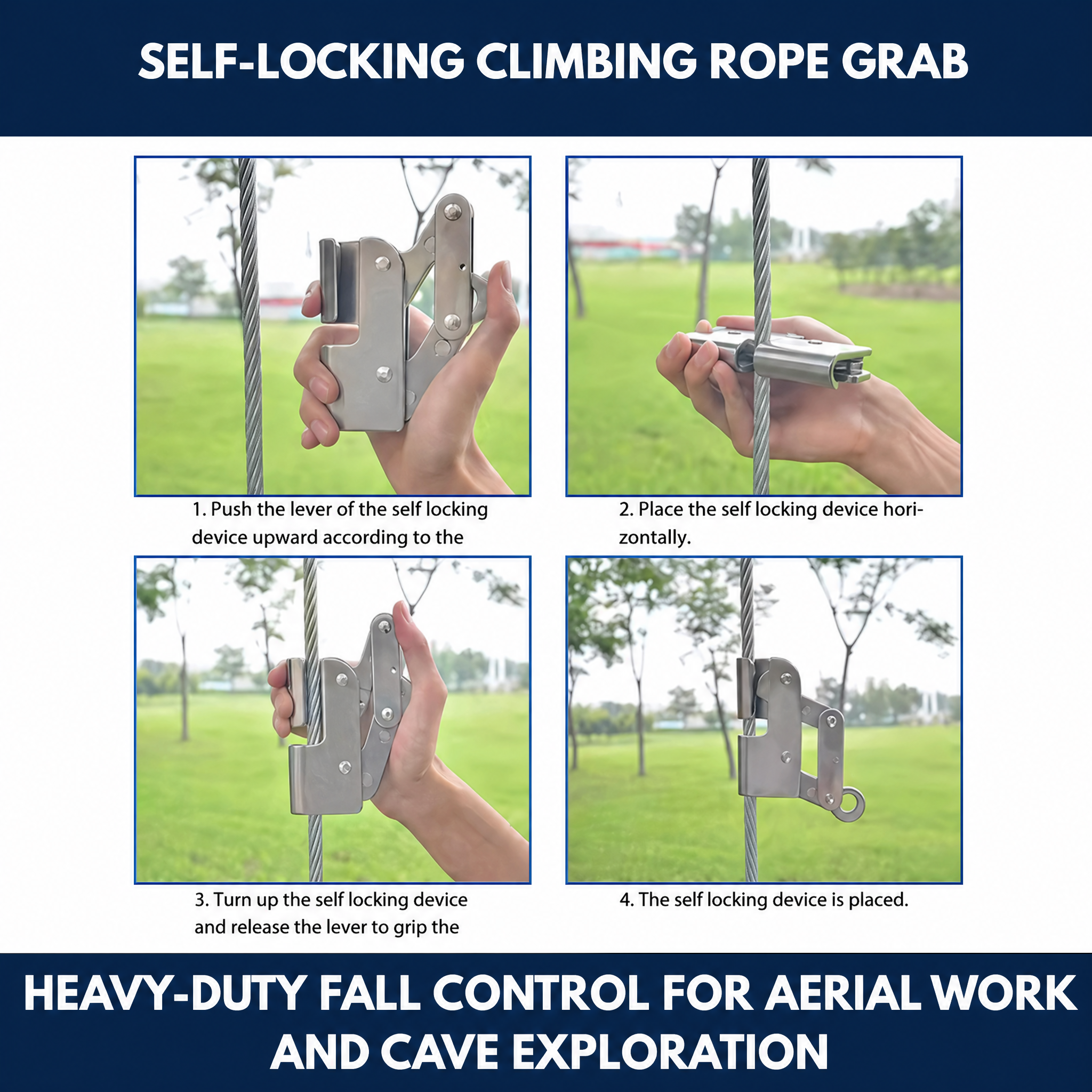 Self-Locking Climbing Rope Grab