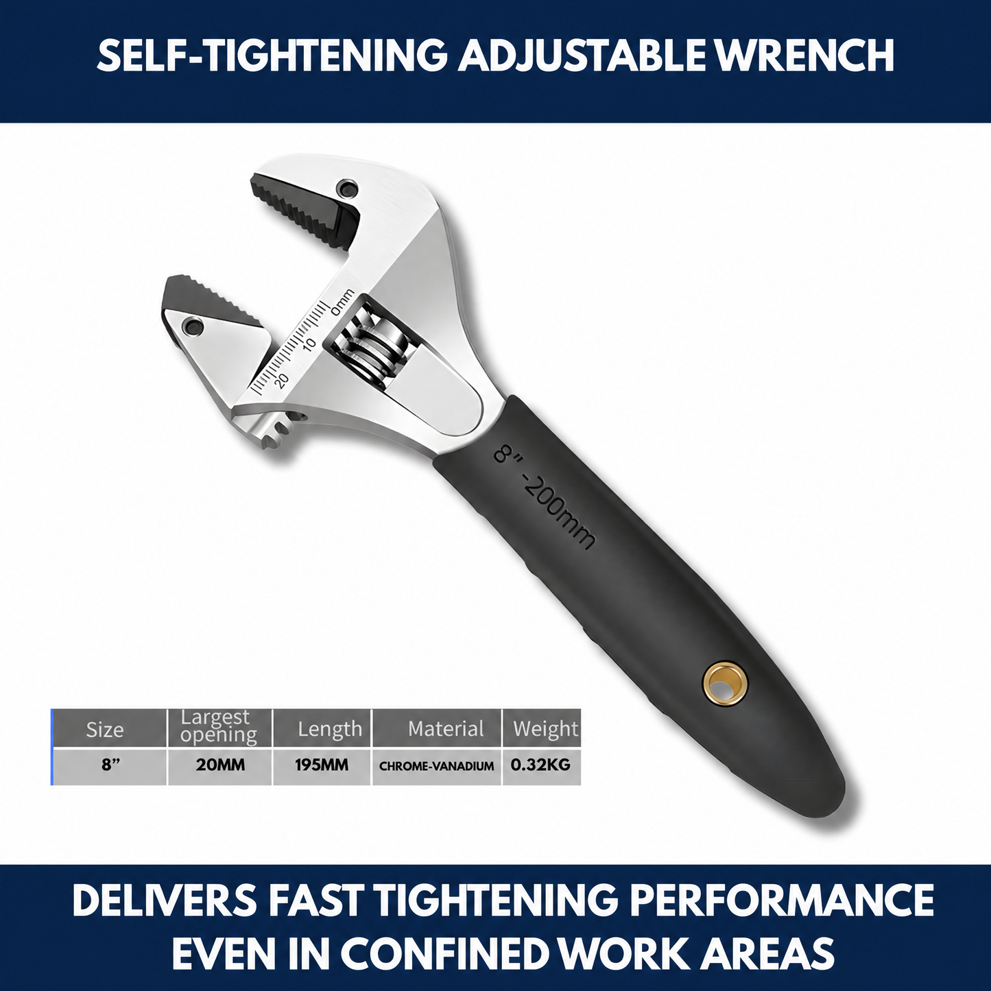 Self-Tightening Adjustable Wrench