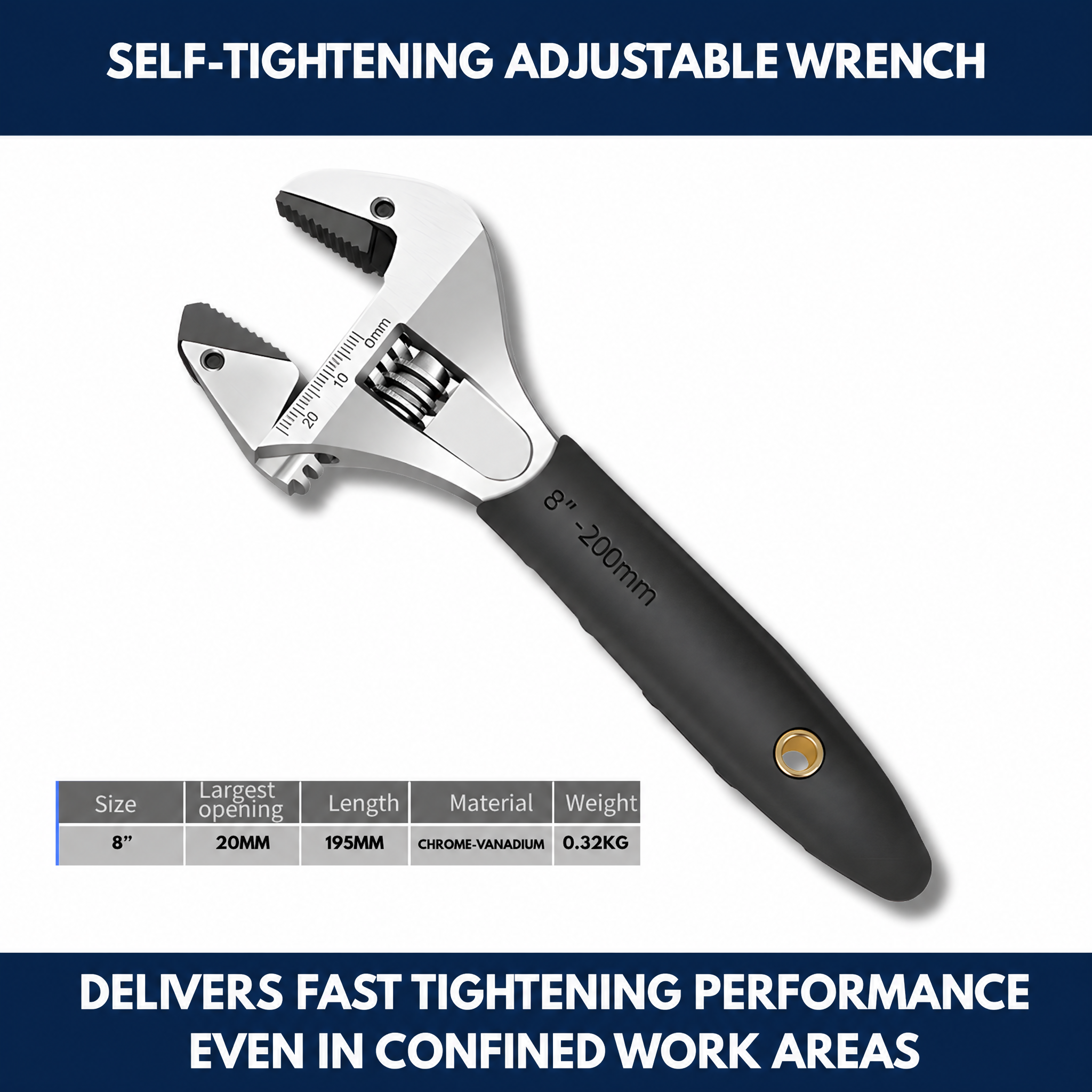 Self-Tightening Adjustable Wrench