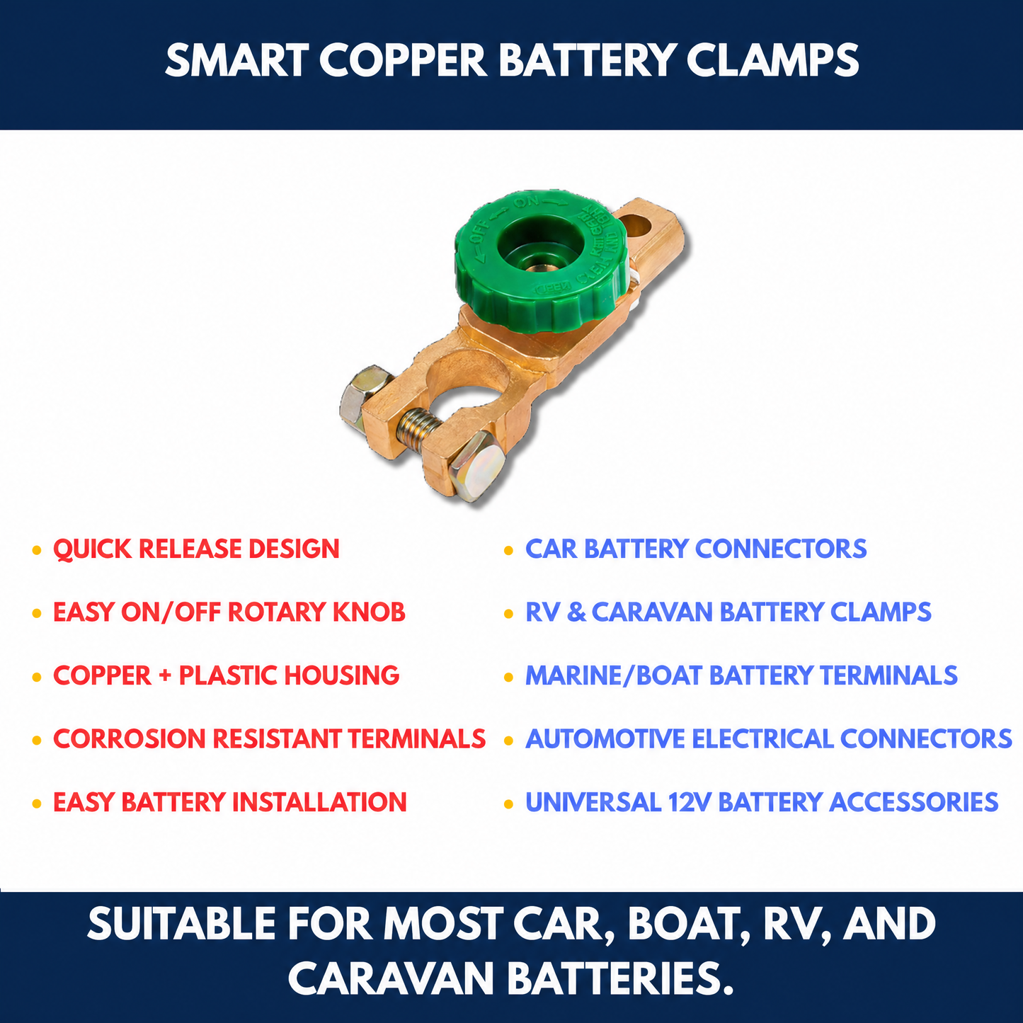 Smart Copper Battery Clamps