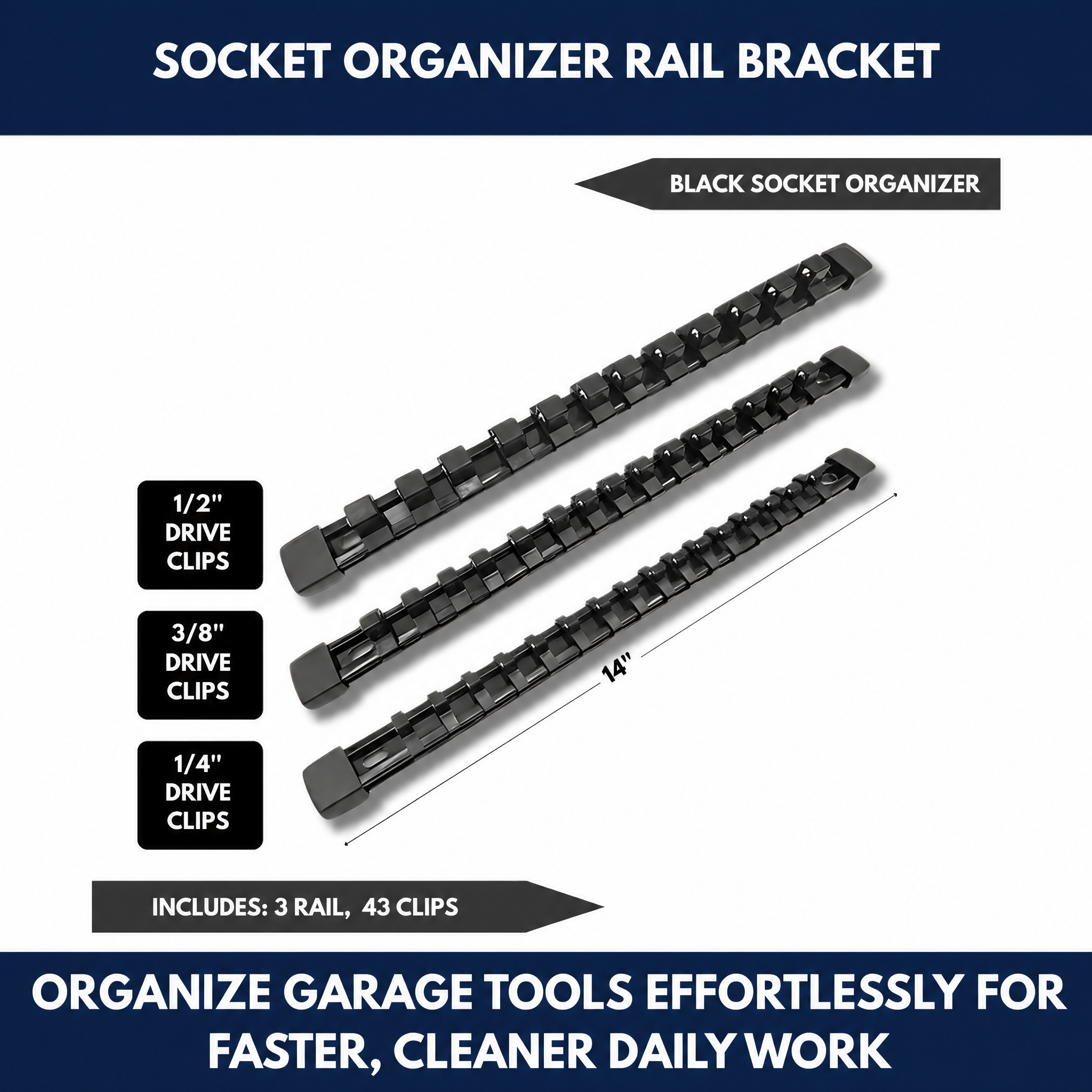 Socket Organizer Rail Bracket