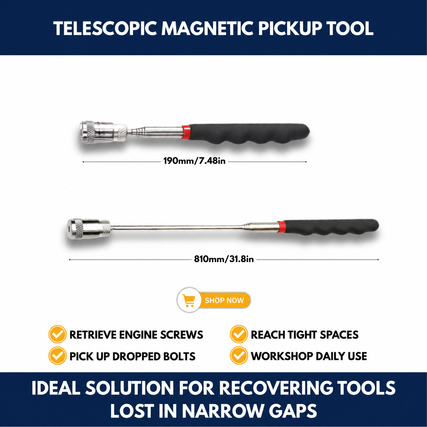 Telescopic Magnetic Pickup Tool