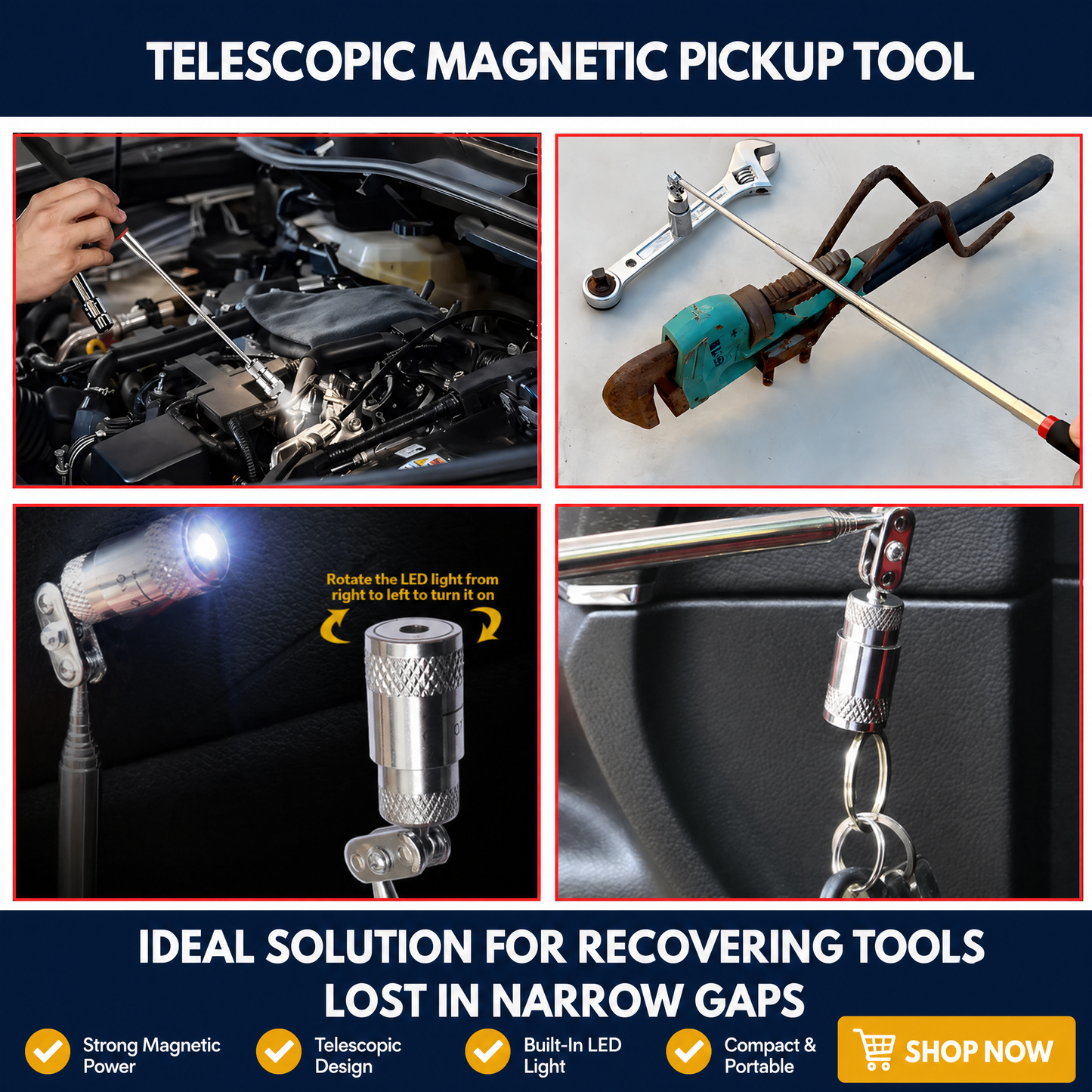 Telescopic Magnetic Pickup Tool