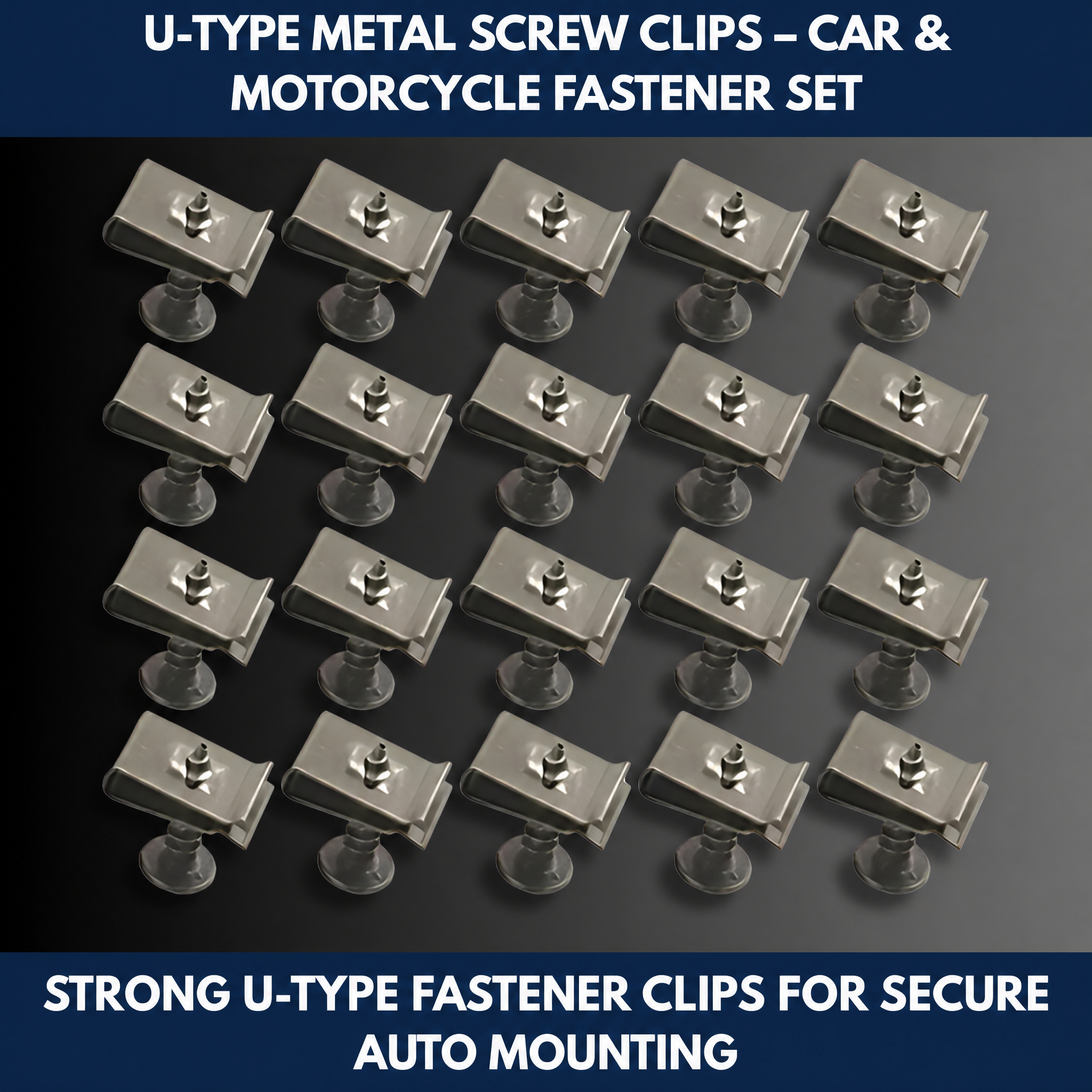 U-Type Metal Screw Clips – Car & Motorcycle Fastener Set