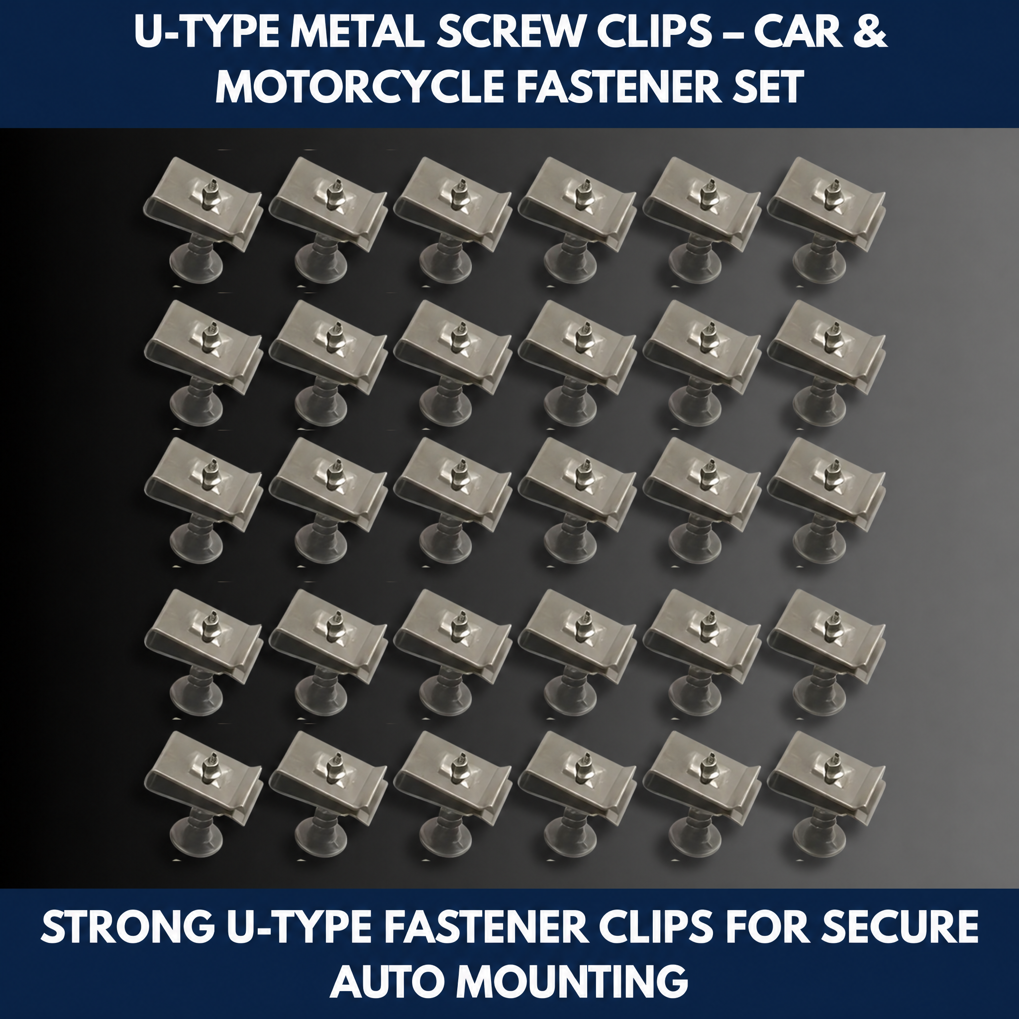U-Type Metal Screw Clips – Car & Motorcycle Fastener Set