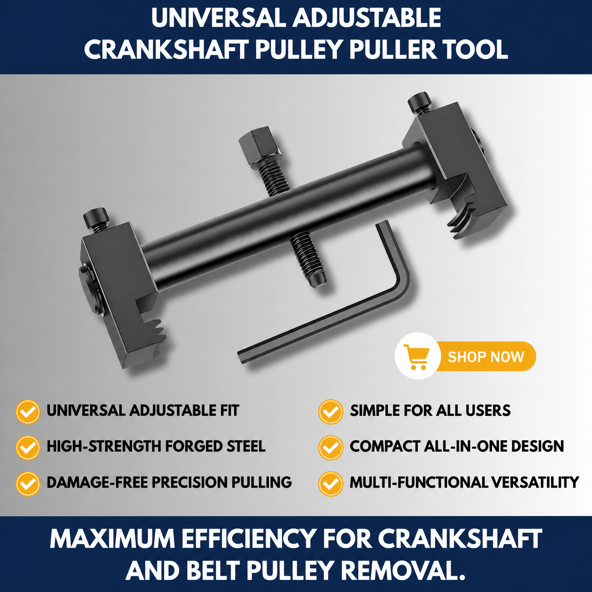 Universal Adjustable Crankshaft Pulley Puller Tool
