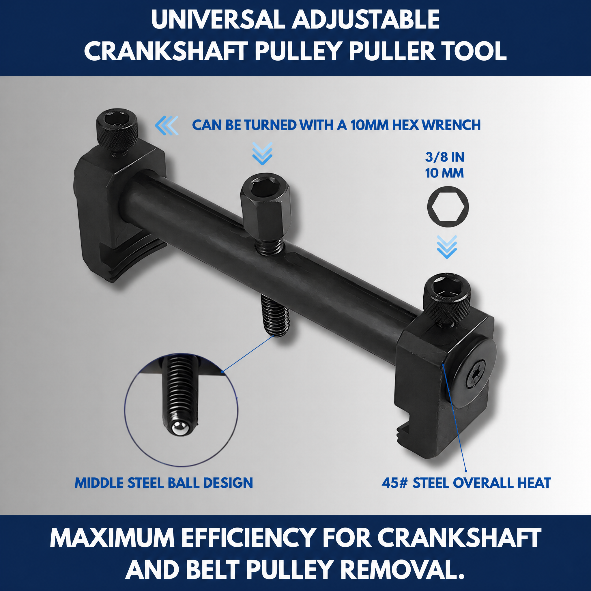 Universal Adjustable Crankshaft Pulley Puller Tool