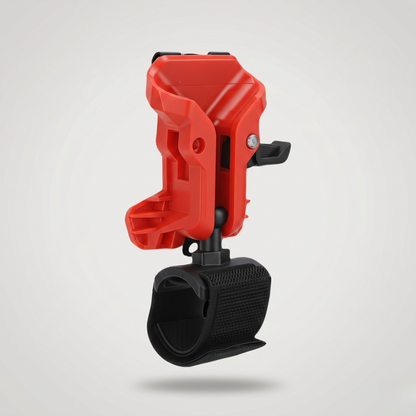 Universal flashlight cradle with spring-loaded mount side profile fits 20-50mm diameter lights