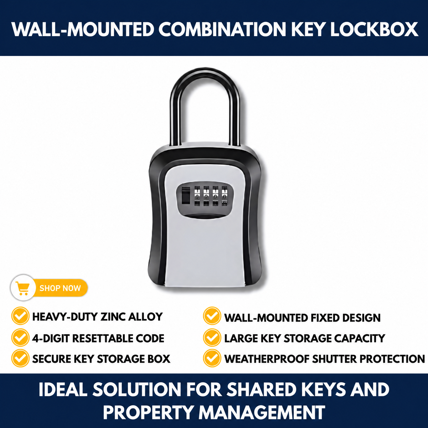Wall-Mounted Combination Key Lockbox