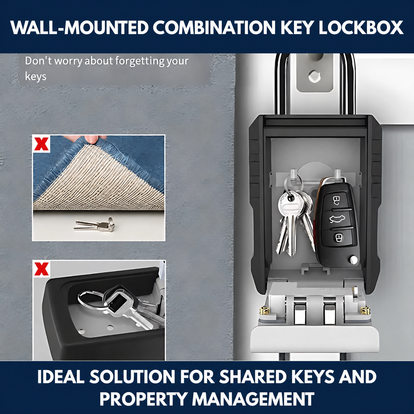 Wall-Mounted Combination Key Lockbox