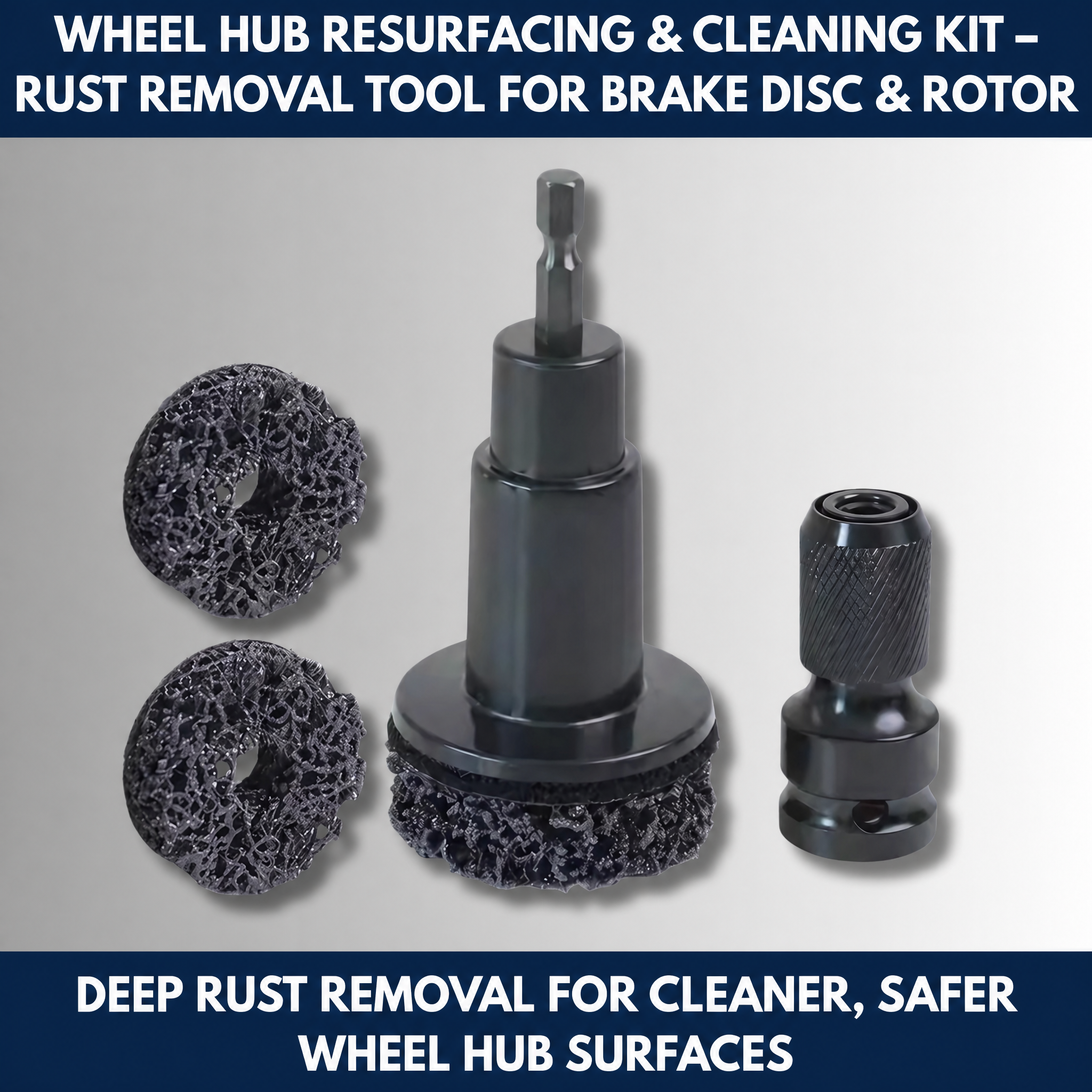Wheel Hub Resurfacing & Cleaning Kit – Rust Removal Tool for Brake Disc & Rotor