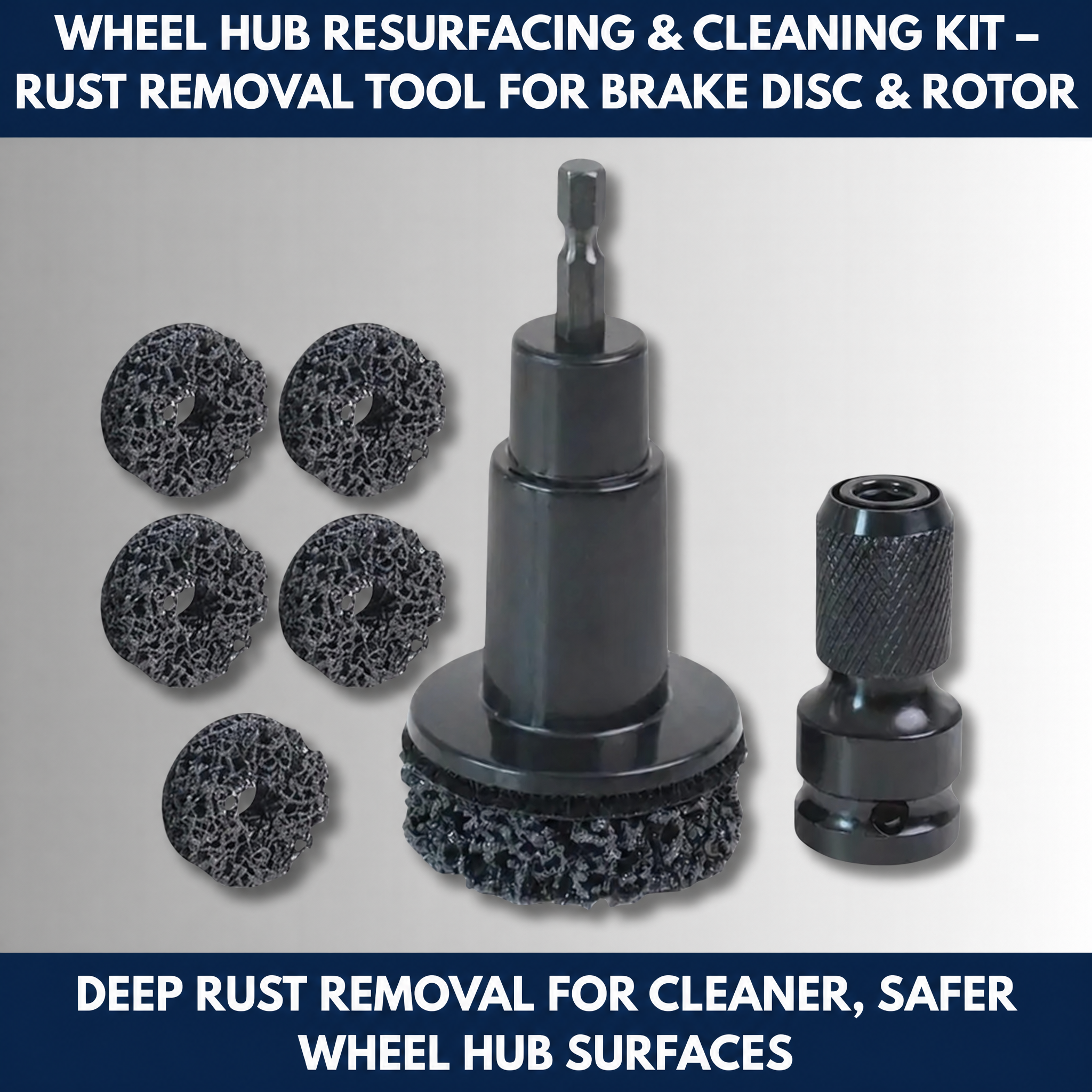 Wheel Hub Resurfacing & Cleaning Kit – Rust Removal Tool for Brake Disc & Rotor