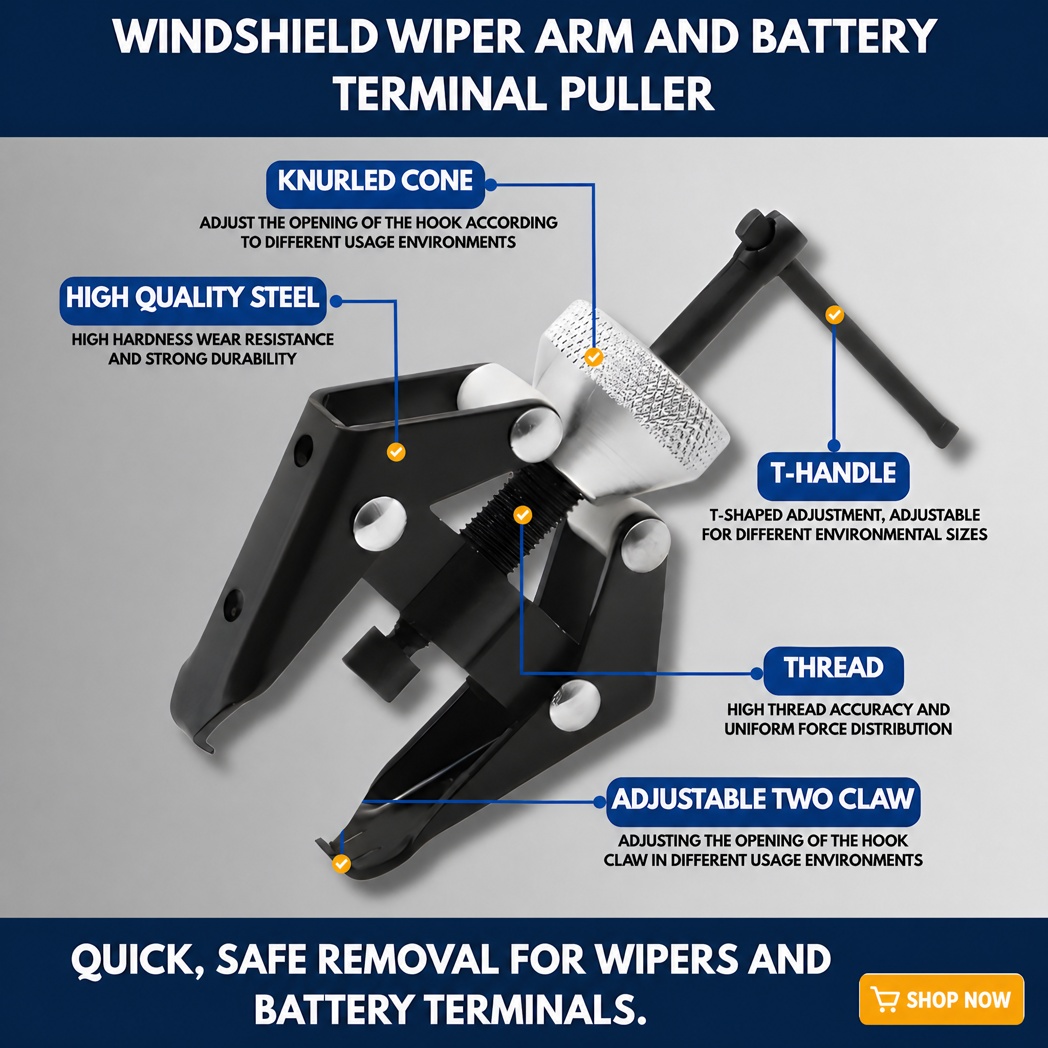 Windshield Wiper Arm and Battery Terminal Puller
