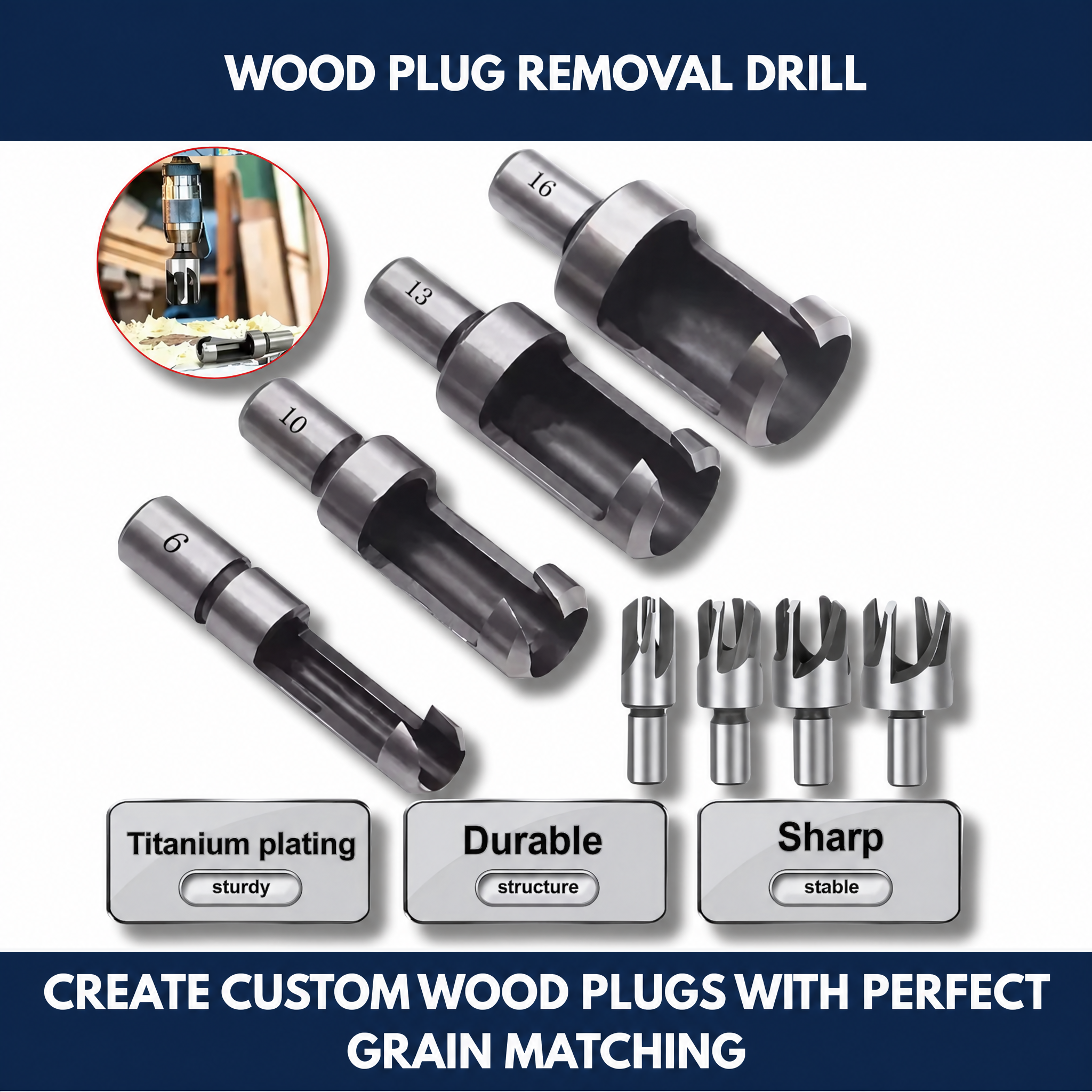 Wood Plug Removal Drill
