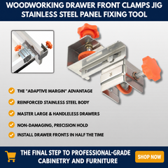 Woodworking Drawer Front Clamps Jig - Stainless Steel Panel Fixing Tool view 2