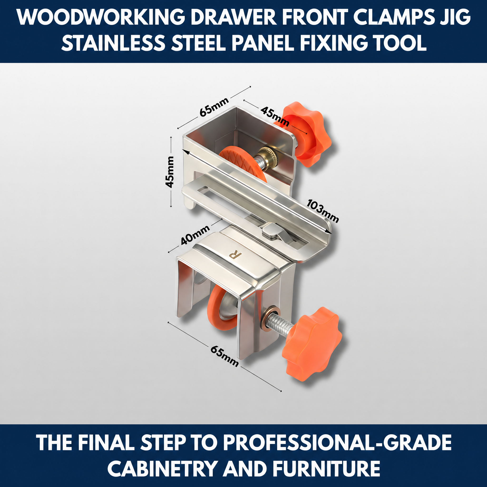Woodworking Drawer Front Clamps Jig - Stainless Steel Panel Fixing Tool